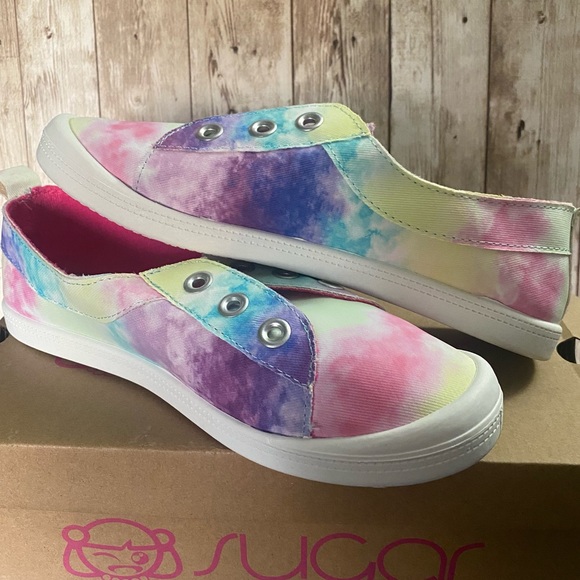 Sugar slip on laceless cute fun tie dye casual sneakers size 7. Sgr gemstone - Picture 7 of 15